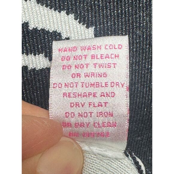 PARKER Aztec Bodycon Sweater Dress Shimmer Black/White, Sz M - Picture 9 of 9